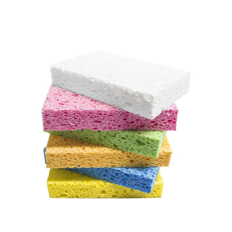 ARCLIBER Cellulose Sponges,Heavy Duty Scrub Kitchen Sponge,Clean Tough Messes Without Scratching,Pop Up Eco DIY (6 Pack) - Image 1
